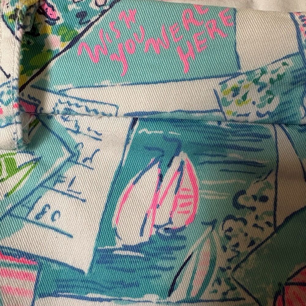 Lilly Pulitzer Mens Beaumont Shorts 38 Coastal Novelty Print Flamingo Beach - Picture 4 of 15